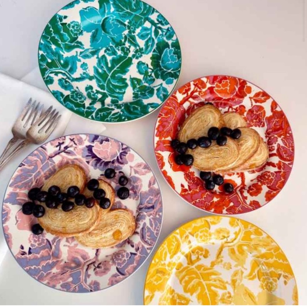 NWT DVF for Target Floral Toile 4pc SaladPlate Set-Diane Von Furstenberg - Picture 2 of 11